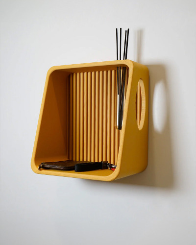 Mustard Modern Floating Wall Shelf
