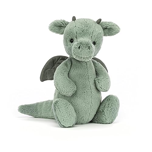 Jellycat Bashful Dragon Stuffed Animal, Medium 12 inches - Mythical Plush Toy - Classic Children's Gift - Medium - 12"