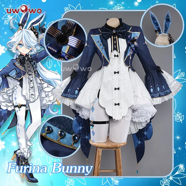 【Pre-sale】Exclusive Uwowo Genshin Impact Fanart Furina Cute Bunny Suit Cosplay Costume