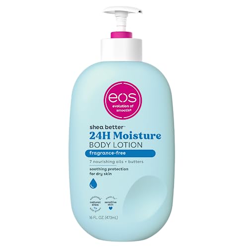eos Shea Better Body Lotion- Fragrance Free, 24-Hour Hydration Skin Care, 16 fl oz - Fragrance Free - 16 Fl Oz (Pack of 1)