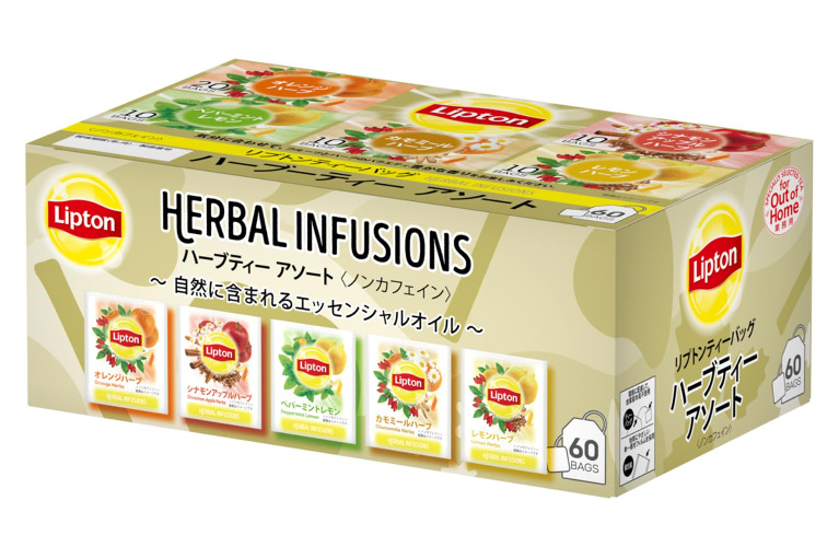 Lipton Herbal Tea Assorted 5 Types Tea Bags (Black Tea Decaffeinate) x 60 Bags