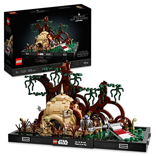 LEGO 75330 Star Wars Dagobah Jedi Training Diorama Set for Adults, with Yoda, R2-D2 and Luke Skywalker’s X-wing, Idea, for Men, Women, Him, Her, Room Décor Memorabilia - Single