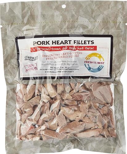 Fresh Is Best - Freeze Dried Healthy Raw Meat Treats for Dogs & Cats - Pork Heart Fillets - Pork Heart Fillets
