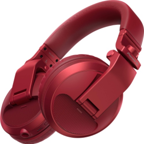 Pioneer DJ HDJ-X5BT-R - Closed-back, Bluetooth-compatible, Circumaural DJ Headphones with 40mm Drivers, 5Hz-30kHz Frequency Range, Detachable Cable, and Carry Pouch - Red - 