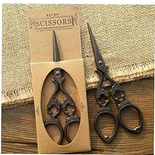 Vintage Sewing Scissors Stainless Steel Vacuum Titanium Cross Stitch Sewing Antique Stitch Sewing Embroidery Scissors