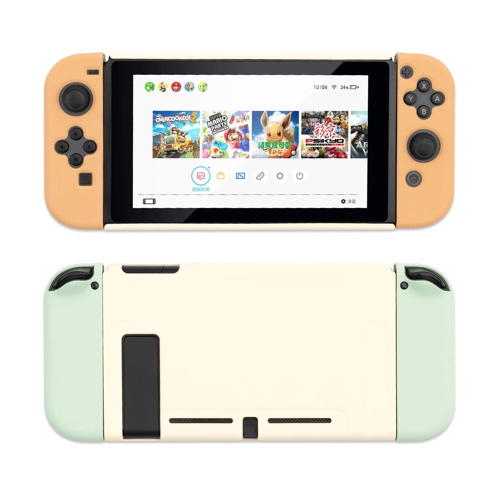 GeekShare Protective Case Slim Cover Case for Switch - Shock-Absorption and Anti-Scratch (Brown & Green) - Brown & Green