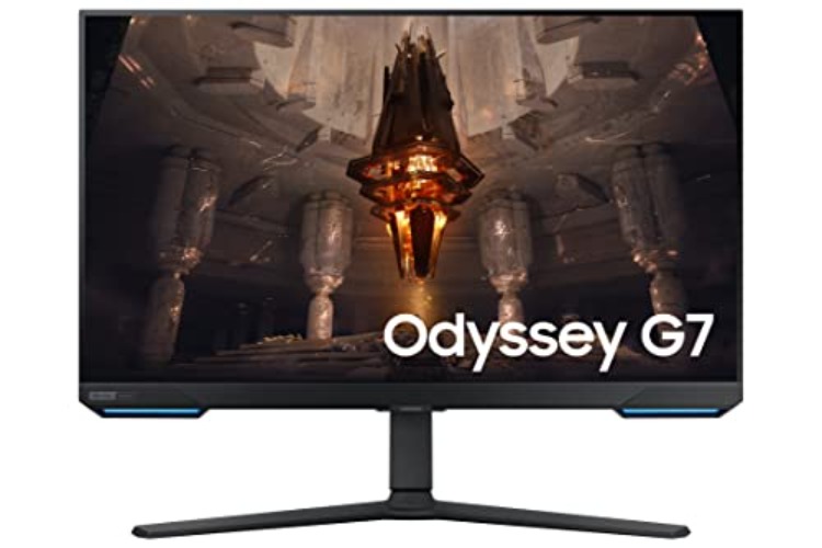 SAMSUNG 28” Odyssey G70B Series 4K UHD Gaming Monitor, IPS Panel, 144Hz, 1ms, HDR 400, G-Sync and FreeSync Premium Pro Compatible, Ultrawide Game View, LS28BG702ENXGO, Black - 27-inch - G70B - Monitor w/ Smart Gaming Hub