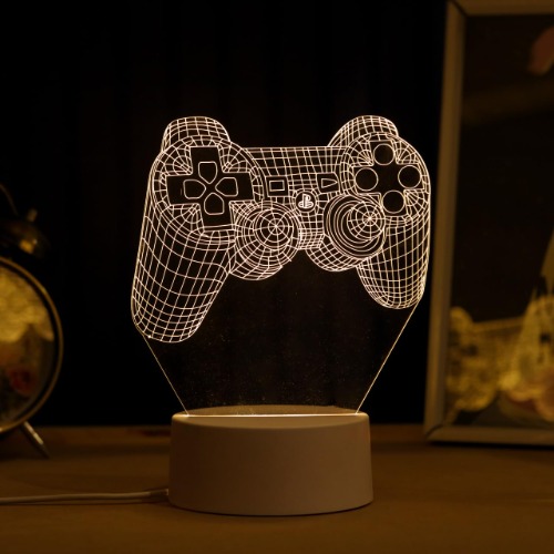 PopLumos - Luminária led 3d, abajur de mesa, controle videogame