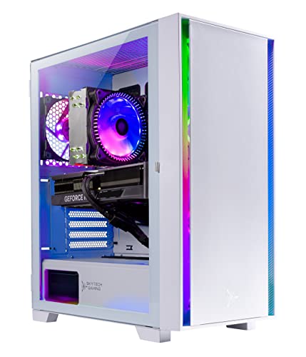 Skytech Gaming Shiva II Gaming PC Desktop – Intel Core i5 12400F 2.5 GHz, NVIDIA RTX 3060, 500GB NVME SSD, 16GB DDR4 RAM 3200, 650W Gold PSU, 11AC Wi-Fi, Windows 11 Home 64-bit,White - 12400F | 3060
