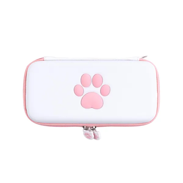 Geekshare Cute Paw Switch Lite Travel Carrying Case Compatible with Nintendo Switch Lite Games Hard Shell Portable Storage Bag for Switch Lite & Game Accessories (for Switch Lite) - 