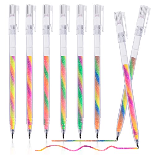 ZSCM 6 Pack Mixing of 3 Colors Magic Glitter Gel Pens Kawaii Color Changing Ballpoint Pen Set for Adult Coloring Books, Doodling Scrapbooking Sketching Journaling, Artist Illustrating - 6Pack-Glitter