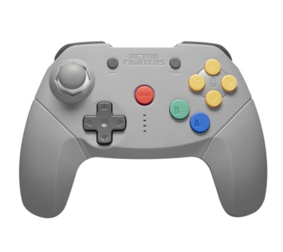 Retro Fighters Brawler64 Wireless Nintendo Switch Controller Online Bluetooth NSO Edition, Gray - Gray