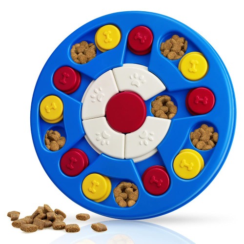 Dog Puzzle Toys Interactive Puzzle Dog Toys for Smart Dogs IQ Stimulation Dog Game Treat Puzzle Toy for Large Dogs , Puppy and Cats Treat Training & Mental Exercise Food Slow Feeding Training - Higher Level-Navy A