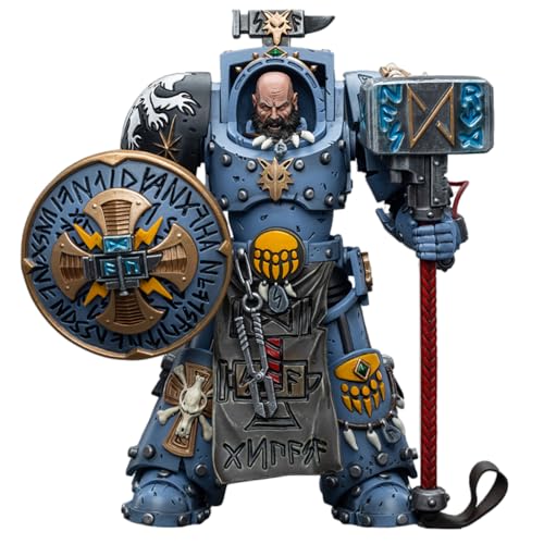 JOYTOY 1/18 Warhammer 40,000 Action Figure Space Wolves Arjac Rockfist Feirros Collection Model (4.2 inch) - Arjac Rockfist Feirros