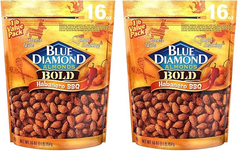 Blue Diamond Almonds, Bold Habanero BBQ, 16 Ounce (Pack of 2) - Habanero BBQ - 1 Pound (Pack of 2)