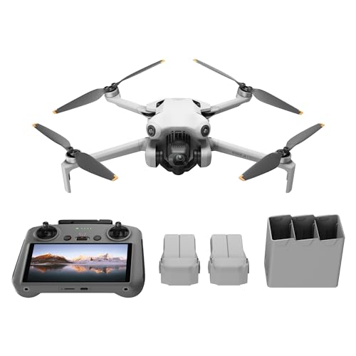 DJI Mini 4 Pro Fly More Combo Plus with DJI RC 2, Mini Drone with 4K HDR Video, 3 Intelligent Flight Battery Plus for up to 135 Mins Flight Time, Smart Return to Home, Drone with Camera for Beginners - Mini 4 Pro Fly More Combo Plus(DJI RC 2)