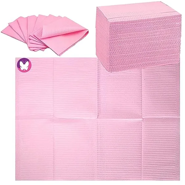 GoLashFun Nail Art Table Mats Disposable Nail Paper Towels,50PCS Pink Waterproof 3 Ply Nail Art Paper 13" X 17" Pads for Nail Table Decoration Kit,Nail Art Accessories