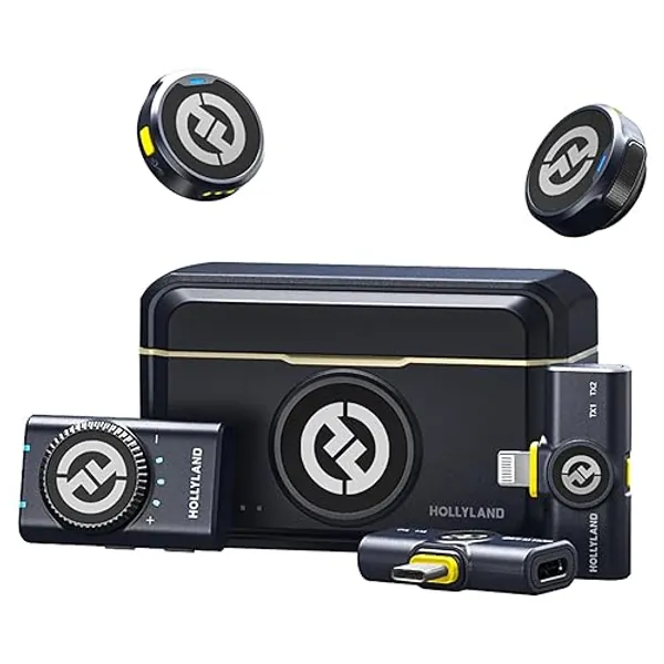 Hollyland Lark M2 Wireless Lavalier Mikrofon (2TX+3RX) für Kamera, iPhone, Android, PC, 48kHz/24 bit Hi-Fi Audio 40H Dauer 300m Reichweite, ENC Antischall Ansteckmikrofon kabellos für Vlog YouTube
