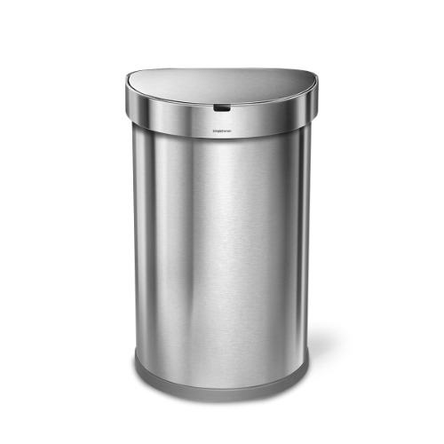 45L semi-round sensor can | brushed