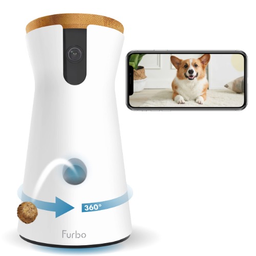 Furbo 360° Dog Camera: Rotating 360° View Wide-Angle Pet Camera with Treat Tossing, Color Night Vision, 1080p HD Pan, 2-Way Audio, Barking Alerts, WiFi, Designed for Dogs