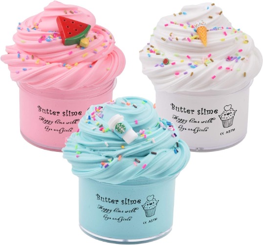 WEEMAGIC Scented Slime Kit with 3 Pack Butter Slime,Pink Watermelon,White Ice Cream and Ocean Coffee for Girls and Boys,Super Soft and Non Sticky DIY Surprise Slime(3x100ml) - 3 Pack $18.58