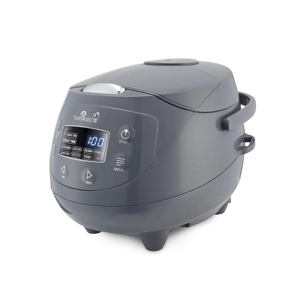 YumAsia Panda Mini Rice Cooker With Ninja Ceramic Bowl and Advanced Fuzzy Logic (3.5 cup, 0.63 litre) 4 Rice Cooking Functions, 4 Multicooker functions, Motouch LED display - 120V (Cobalt Grey)