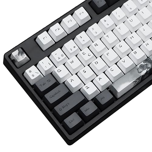 MOLGRIA Ink Lotus Keycaps, 140 Set Custom Keycaps for Gaming Keyboard, PBT OEM Profile Dye Sublimation Keycaps Espanol ANSI/ISO Layout for Spanish Keyboard - 140 ES