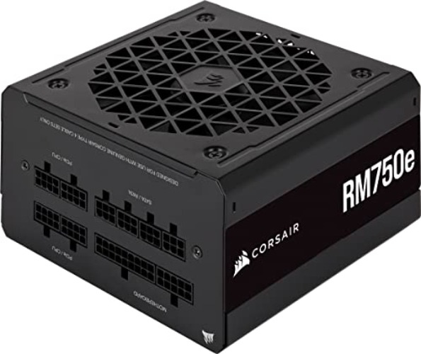 Corsair RM750e (2023) Fully Modular Low-Noise ATX Power Supply - ATX 3.0 & PCIe 5.0 Compliant - 105°C-Rated Capacitors - 80 PLUS Gold Efficiency - Modern Standby Support - Black - RMe (2023) - 750 Watts - Black