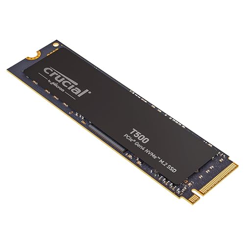 Crucial T500 2TB SSD PCIe Gen4 NVMe M.2 Internal Gaming SSD, Up to 7400MB/s, TLC NAND, Laptop and Desktop Compatible, Microsoft DirectStorage, Solid State Drive - CT2000T500SSD8 - T500 - 2TB