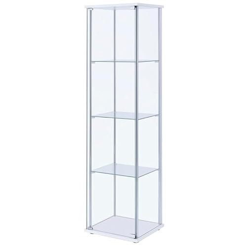 BOWERY HILL 4 Shelf Glass Display Case Cabinet