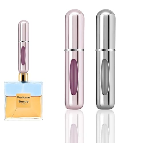 2 Pcs Mini Refillable Perfume Atomizer Bottles,5ml Travel Size Spray Bottles,Empty Perfume Refill Pump for Traveling and Outgoing - 2 Packs