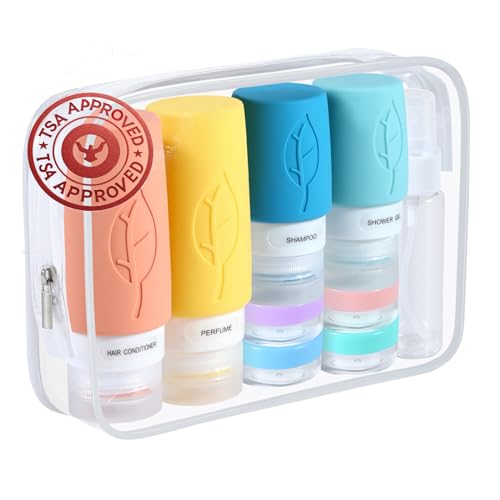 2024 Newest Ultimate 17 Pack Silicone Travel Bottle Set - Lesnorry TSA-Approved Leakproof & Squeezable Toiletry Containers for Shampoo Conditioner Lotion, BPA-Free Ideal for Personal/Business Travel - K1