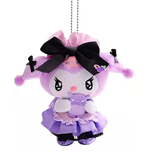 Huositi Cute Cartoon Plush Toys Dress Up Little Lolita Plush Doll Keychain Pendant Fan Gift (A) - A