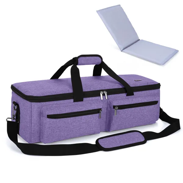 LUXJA Carrying Bag Compatible with Cricut Explore Air and Maker, Tote Bag Compatible with Cricut Explore Air, Silhouette Cameo 4 and Supplies (Bag Only, Patent Pending), Purple - Purple