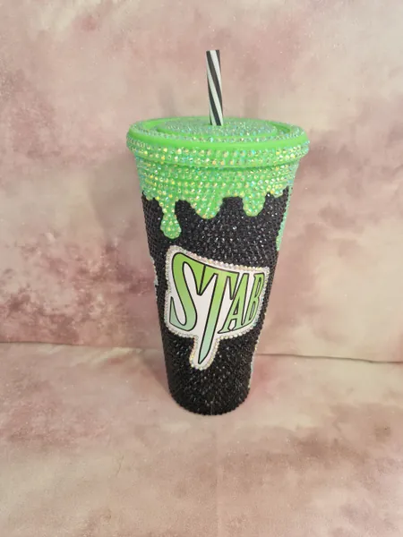 Ghostface Scream Horror Movie Bling Rhinestone Tumbler Made To Order 24oz