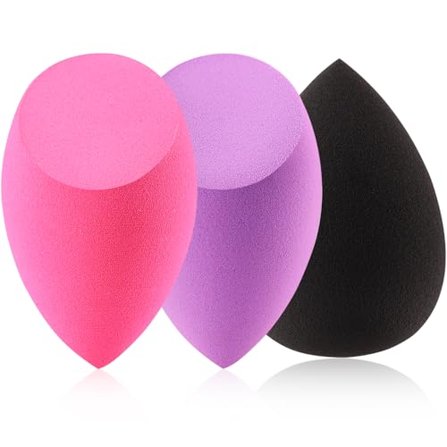 Makeup Sponges (3) - Black, Red, Purple