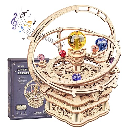 ROKR 3D Puzzles for Adults-Starry Night Music Box Kit-Wooden Puzzle