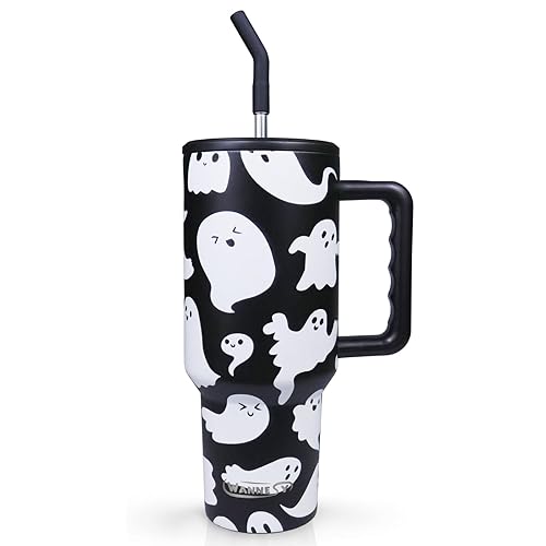 Halloween Ghost 40 oz Tumbler with Handle and Straw Lid