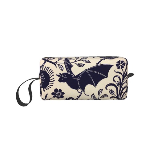 Goth Halloween Bat Cosmetic Coin Pouch Pencil Case Clutch Wristlet Wallets Purse Portable Storage Bag