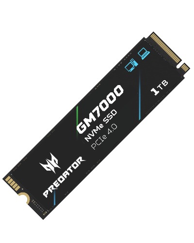 Acer Predator M.2 SSD 1TB GM7000 DRAMキャッシュ搭載 NVMe1.4 2280 PCIe Gen4×4 超高速(最大読み込み：7400MB/s、最大書き込み：6700MB/s) 内蔵SSD PS5/PS5 Pro動作確認済み 高耐久 3D NAND TLC メーカー5年保証 - ヒートシンクなし