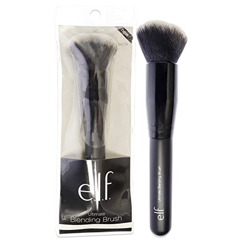 e.l.f. Triangular Buffing Foundation Brush, Makeup Brush For Sculpting & Defining, Made With Synthetic Bristles - Black - Blending Brush