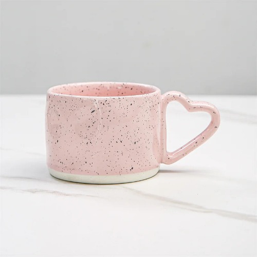 Heart Shape Handle Ceramic Mug - Pink / 300ml