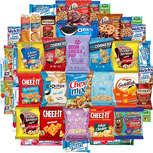 Snack Chest Care Package (40 Count) Variety Snacks Gift Box - College Students, Military, Work or Home - Over 3 Pounds of Chips Cookies & Candy! - 40 Count