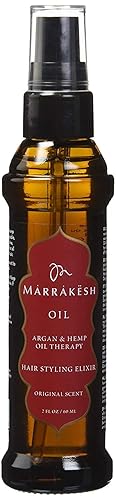 MARRAKESH Marrakesh Hair Care Argan and Hemp Styling Oil, 2 ounces, EARTHLY BODY Marrakesh Oil Hair Styling Elixir 2 oz (MK001)