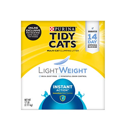 Purina Tidy Cats LightWeight, Low Dust, Clumping Cat Litter Odor Control, LightWeight Instant Action - 17 lb. Box - 17 Pound (Pack of 1)