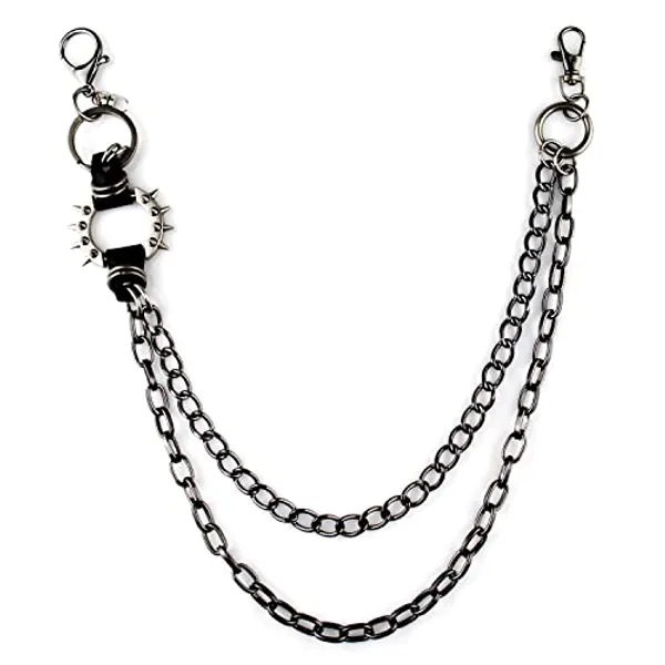 ARZASGO Unisex Punk Chains for Pants, Heavy Duty Belt Chains Hip Hop Trousers Jeans Chain with Lobster Clasps for Wallet Keys