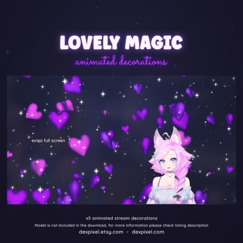 Purple Hearts Stream Decoration
