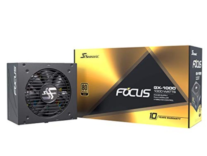 Seasonic FOCUS GX-1000, 1000W 80+ Gold, Full-Modular, Fan Control in Fanless, Silent, and Cooling Mode, Perfect Power Supply for Gaming and Various Application, SSR-1000FX.