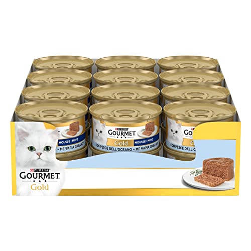 Purina Gourmet Gold Mousse Gatto con Pesce Dell'Oceano, 24 cans