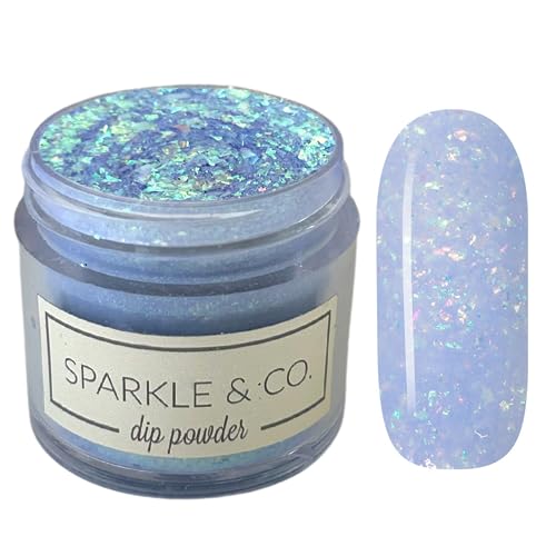 Sparkle & Co. Dip Powders – dp.249 Butterfly Opal (Pastel Periwinkle Opal) 1 Ounce Dipping Powder Jar For Manicure DIY Spring Shade, No Lamp Needed